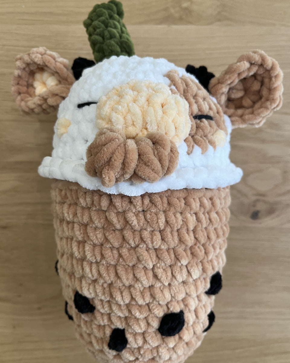 Bubble tea cow crochet