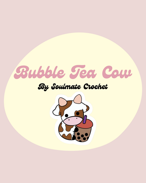 Pattern Bubble tea cow crochet
