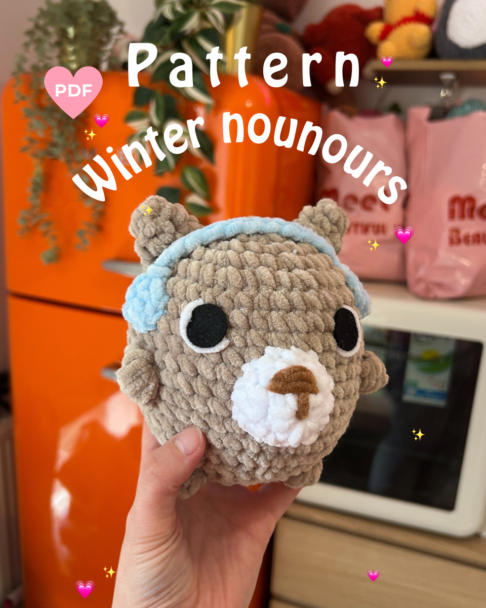 Pattern Winter nounours (PDF) 🩵✨